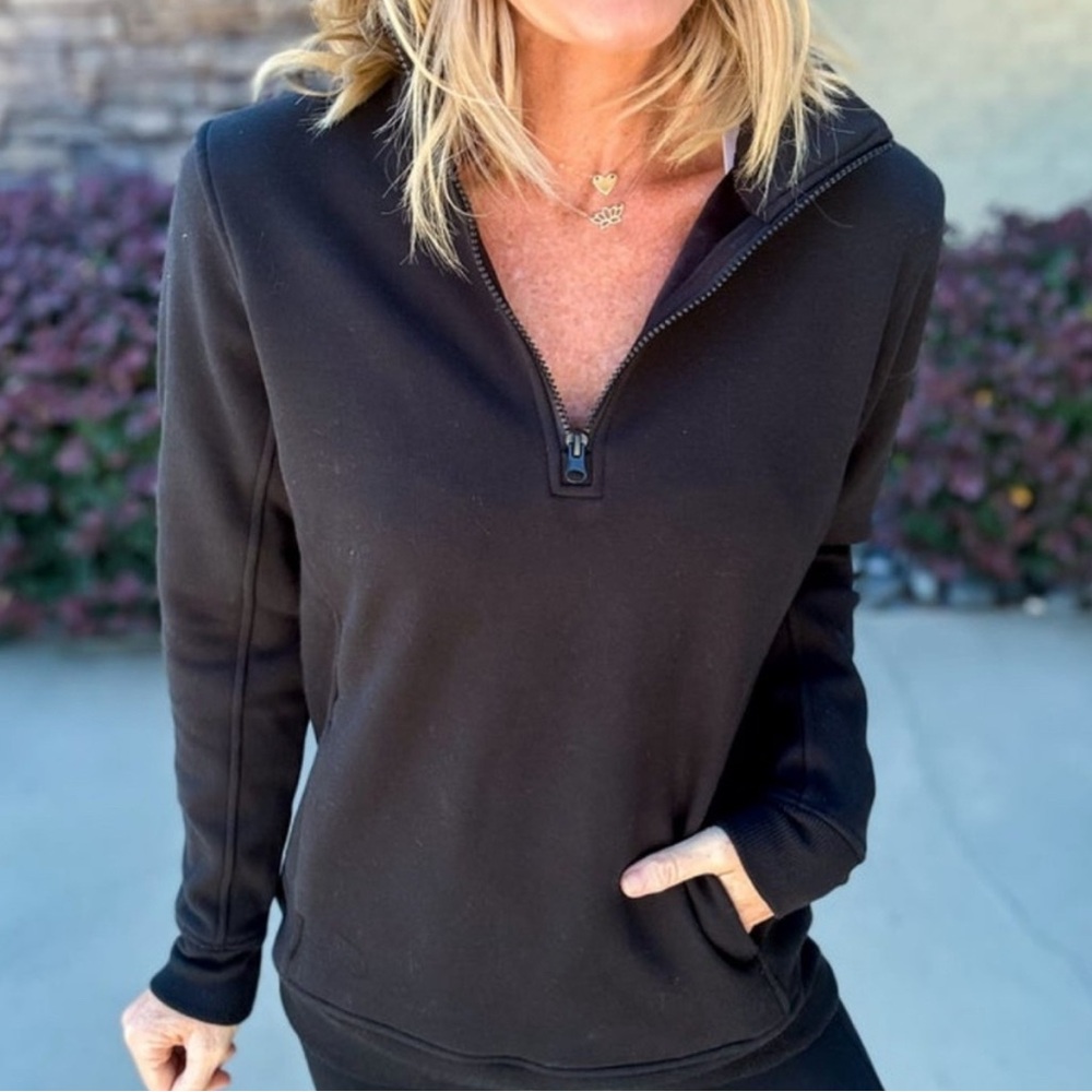 Mono B Black Half-Zip Sweatshirt